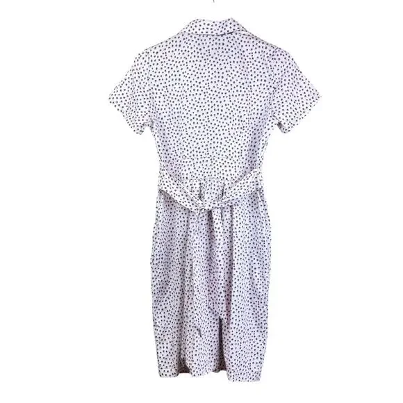 Foxcroft Vienna Short Sleeve Button Up Demure Dots 100% Cotton Shirt Dress - Picture 8 of 13